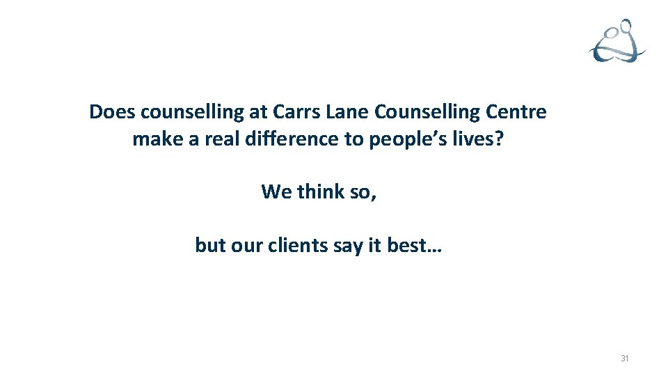 Does counselling at Carrs Lane Counselling Centre make a real difference to people’s lives?