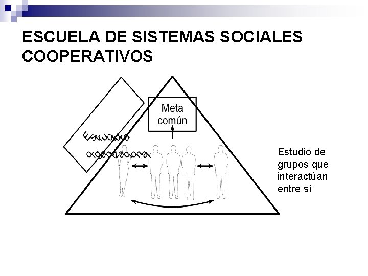 ESCUELA DE SISTEMAS SOCIALES COOPERATIVOS Estudio de grupos que interactúan entre sí 