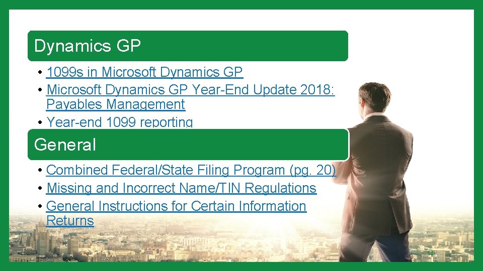 Dynamics GP • 1099 s in Microsoft Dynamics GP • Microsoft Dynamics GP Year-End