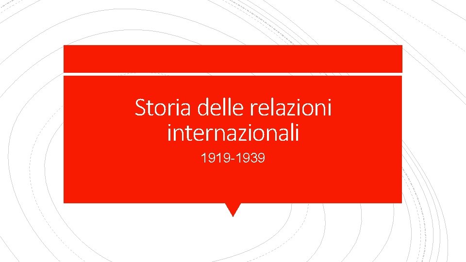 Storia delle relazioni internazionali 1919 -1939 