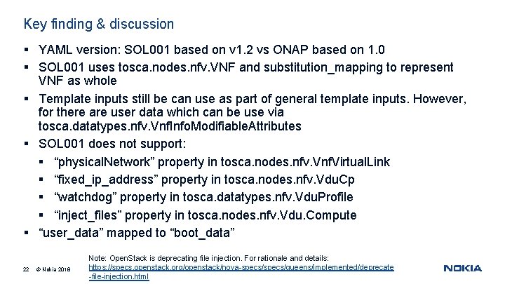 Key finding & discussion § YAML version: SOL 001 based on v 1. 2