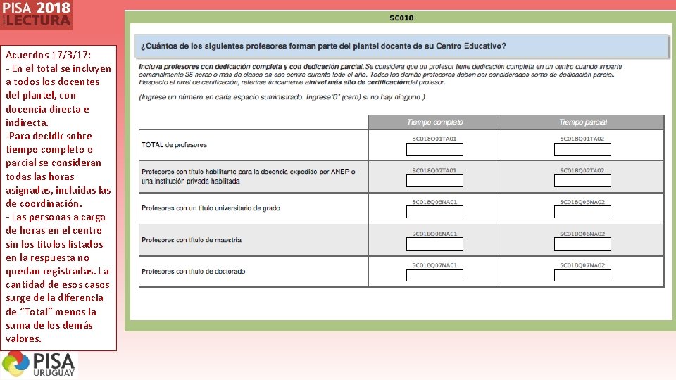 Acuerdos 17/3/17: - En el total se incluyen a todos los docentes del plantel, Acuerdos 17/3/17: - En el total se incluyen a todos los docentes del plantel,