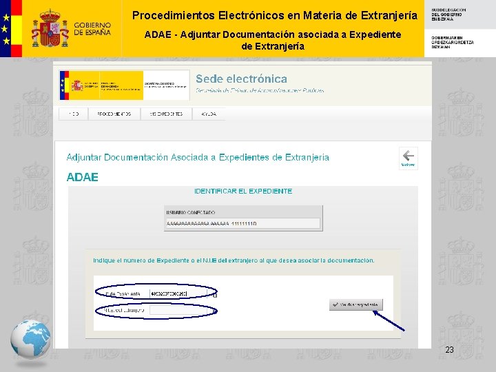 Procedimientos Electrónicos en Materia de Extranjería ADAE - Adjuntar Documentación asociada a Expediente de