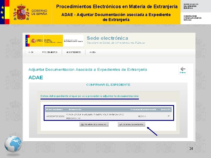 Procedimientos Electrónicos en Materia de Extranjería ADAE - Adjuntar Documentación asociada a Expediente de