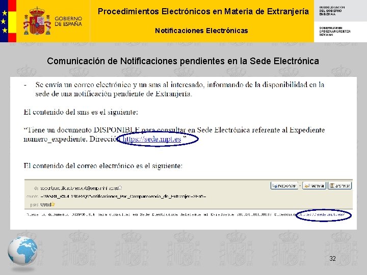 Procedimientos Electrónicos en Materia de Extranjería Notificaciones Electrónicas Comunicación de Notificaciones pendientes en la