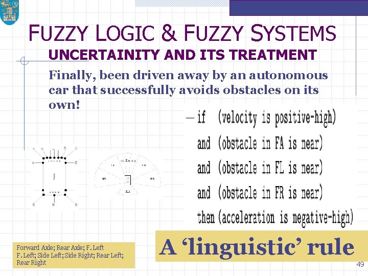 FUZZY LOGIC & FUZZY SYSTEMS UNCERTAINITY AND ITS TREATMENT Finally, been driven away by