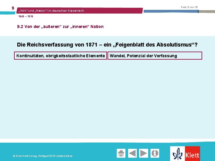 9 Folie 3 von 16 „Volk“ und „Nation“ im deutschen Kaiserreich 1849 – 1918
