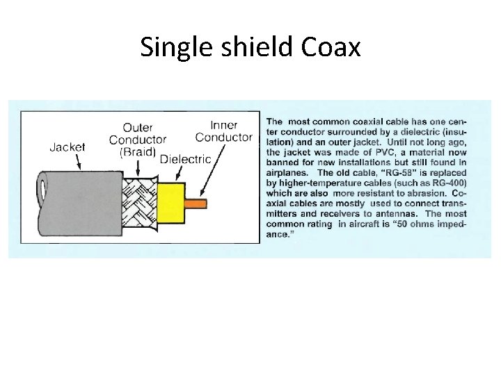 Single shield Coax 