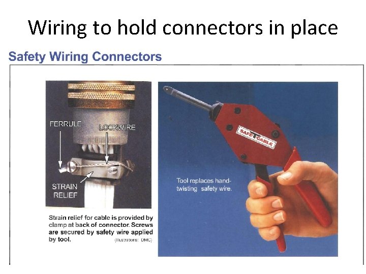 Wiring to hold connectors in place 