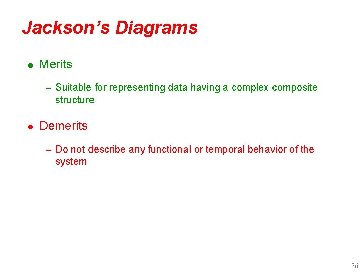 Jackson’s Diagrams l Merits – Suitable for representing data having a complex composite structure