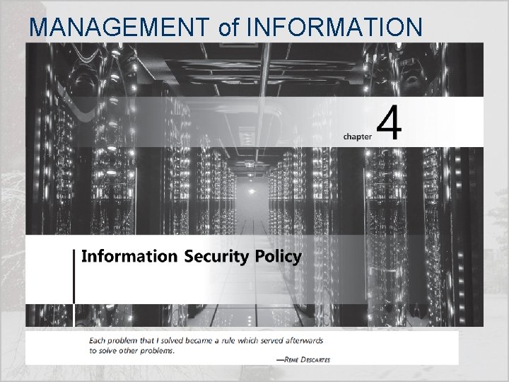 MANAGEMENT of INFORMATION SECURITY, Fifth Edition 