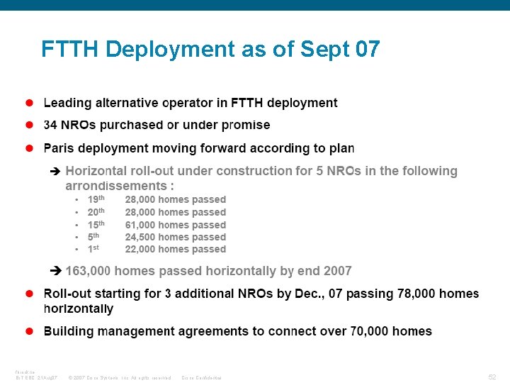 FTTH Deployment as of Sept 07 fbrockne, Br. T EBC, 21 Aug 07 ©