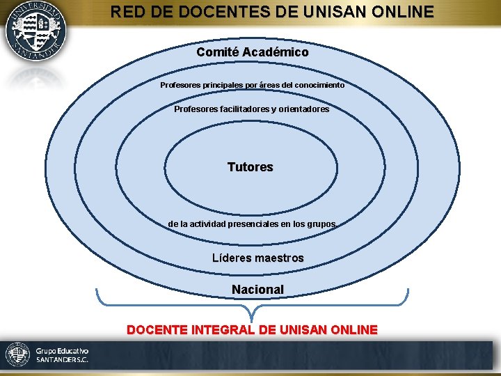 RED DE DOCENTES DE UNISAN ONLINE Comité Académico Profesores principales por áreas del conocimiento
