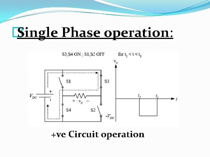 � Single Phase operation: +ve Circuit operation 