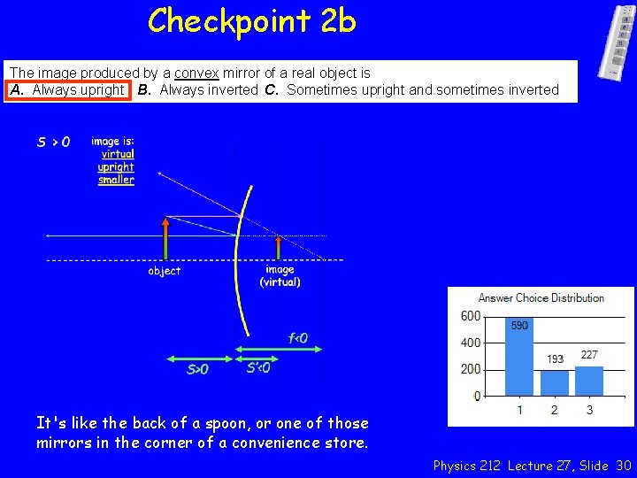 Checkpoint 2 b The image produced by a convex mirror of a real object