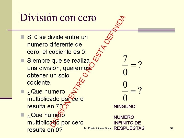 FIN ID A División con cero DE n Si 0 se divide entre un FIN ID A División con cero DE n Si 0 se divide entre un