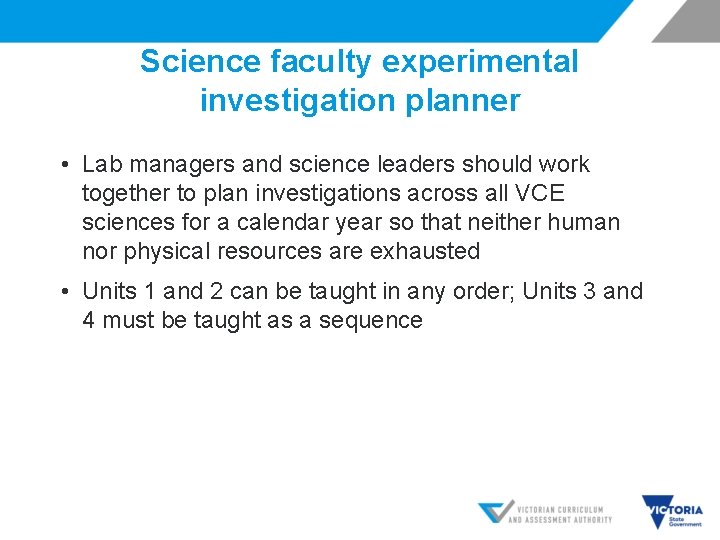 Science faculty experimental investigation planner • Lab managers and science leaders should work together