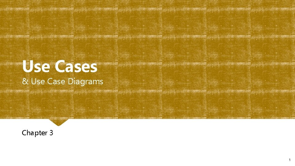 Use Cases & Use Case Diagrams Chapter 3 1 