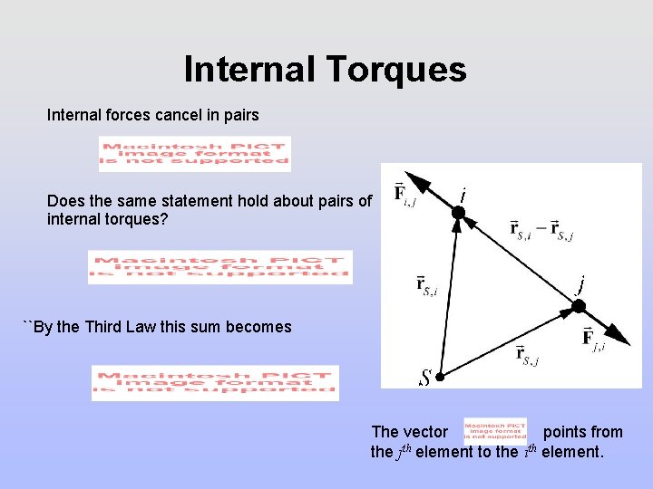 Internal Torques Internal forces cancel in pairs Does the same statement hold about pairs