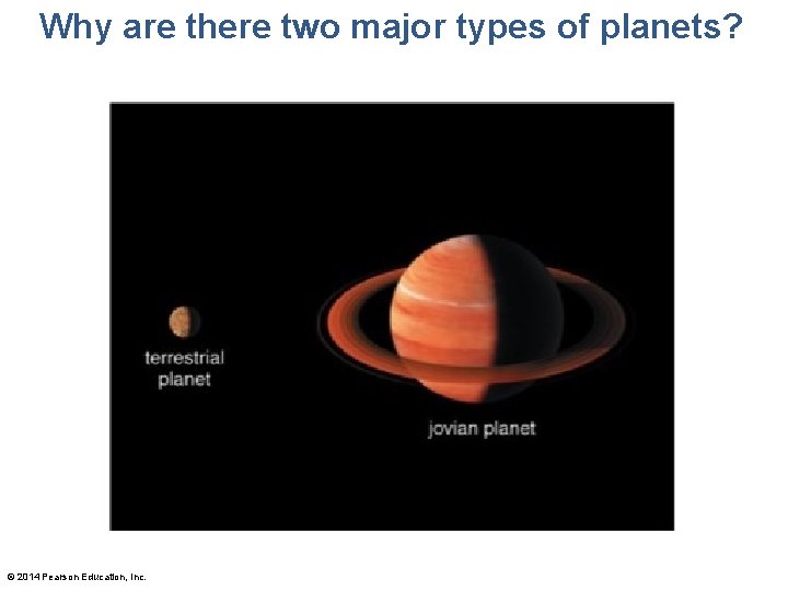 Why are there two major types of planets? © 2014 Pearson Education, Inc. 