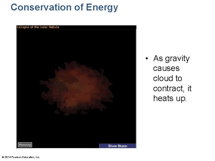 Conservation of Energy • As gravity causes cloud to contract, it heats up. ©