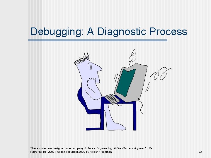 Debugging: A Diagnostic Process These slides are designed to accompany Software Engineering: A Practitioner’s