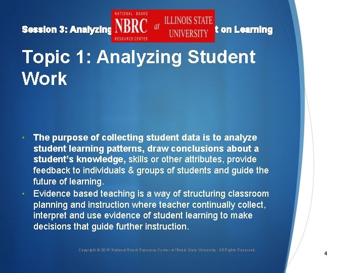 Session 3: Analyzing Student Work to Reflect on Learning Topic 1: Analyzing Student Work