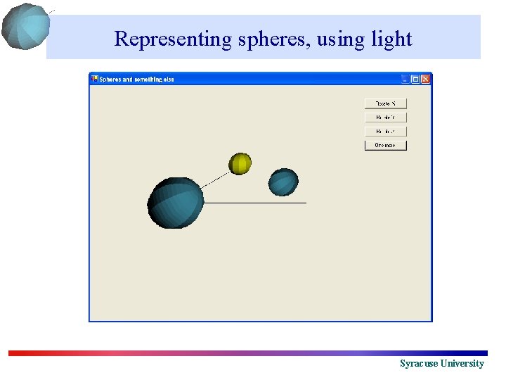 Representing spheres, using light Syracuse University 