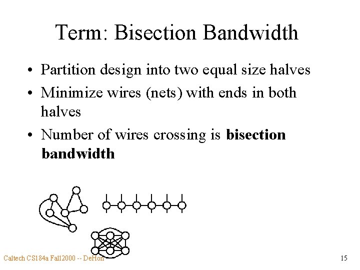 Term: Bisection Bandwidth • Partition design into two equal size halves • Minimize wires