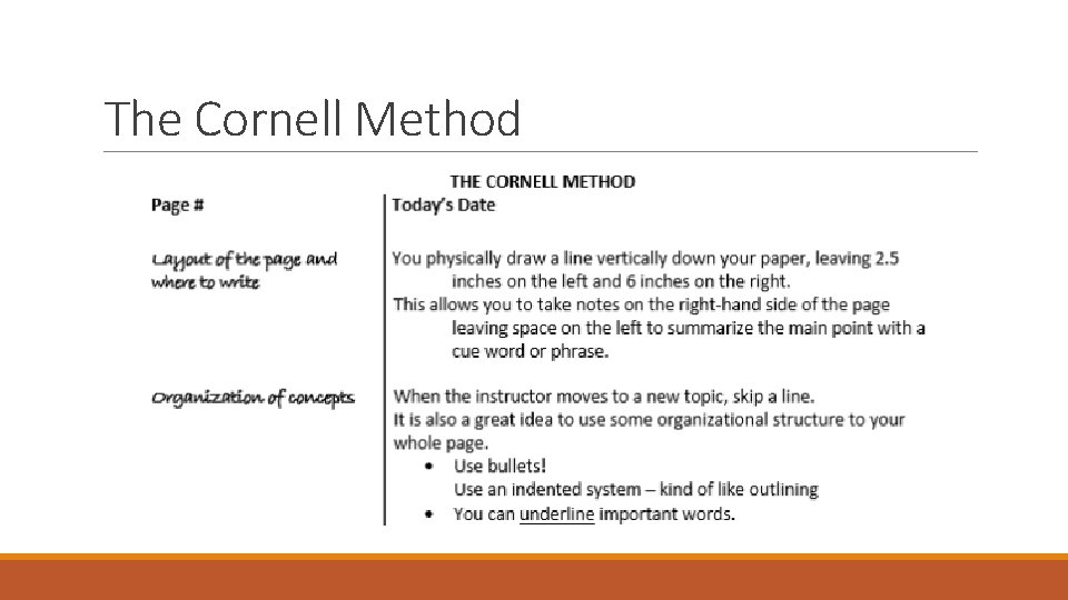 The Cornell Method 