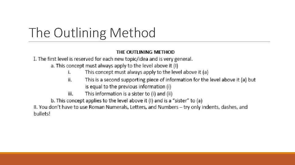 The Outlining Method 