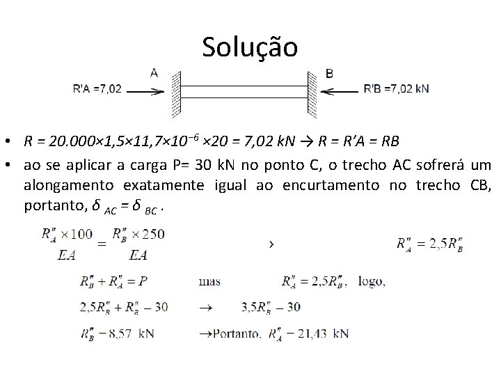 Solução • R = 20. 000× 1, 5× 11, 7× 10− 6 × 20