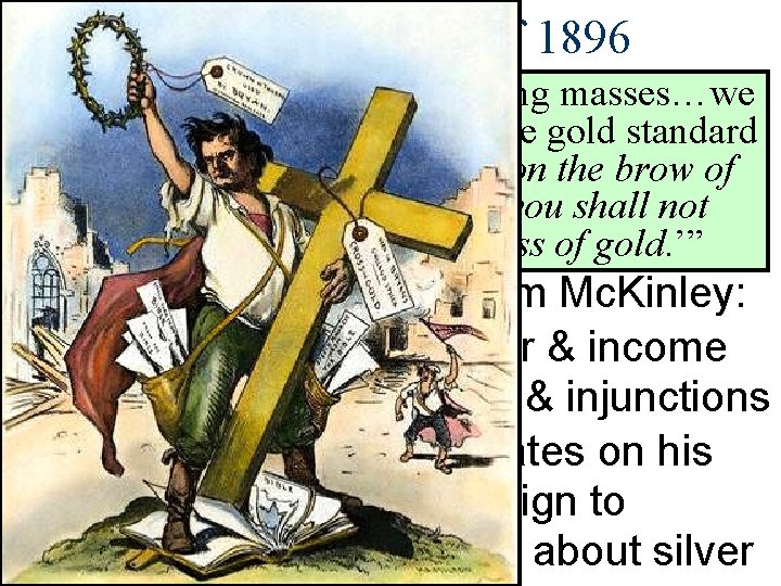 The Election of 1896 “Having behind us the producing masses…we ■ A Populist-Democrat merger