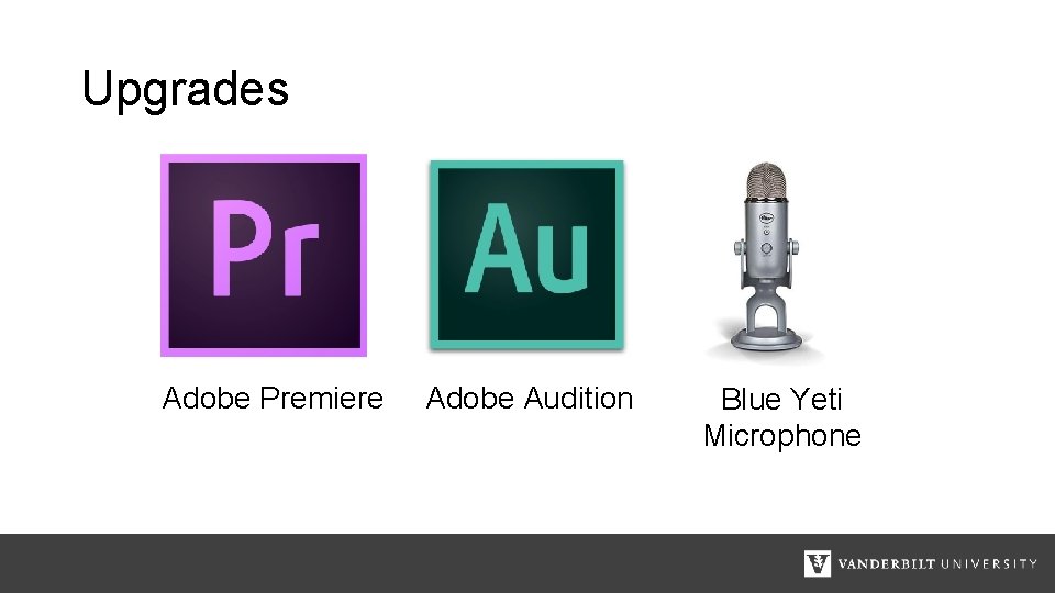 Upgrades Adobe Premiere Adobe Audition Blue Yeti Microphone 