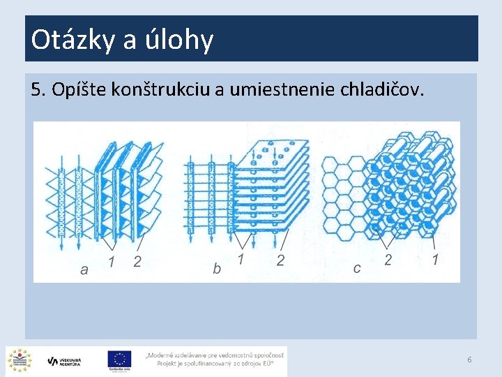 Otázky a úlohy 5. Opíšte konštrukciu a umiestnenie chladičov. 6 