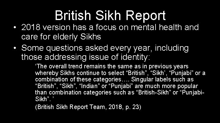 British Sikh Report • 2018 version has a focus on mental health and care