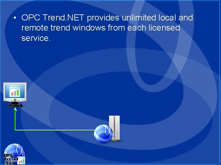 • OPC Trend. NET provides unlimited local and remote trend windows from each • OPC Trend. NET provides unlimited local and remote trend windows from each