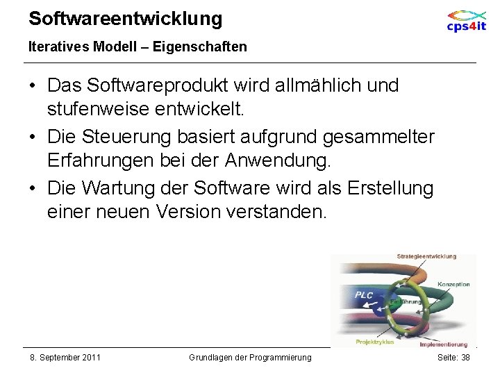 Softwareentwicklung Iteratives Modell – Eigenschaften • Das Softwareprodukt wird allmählich und stufenweise entwickelt. •