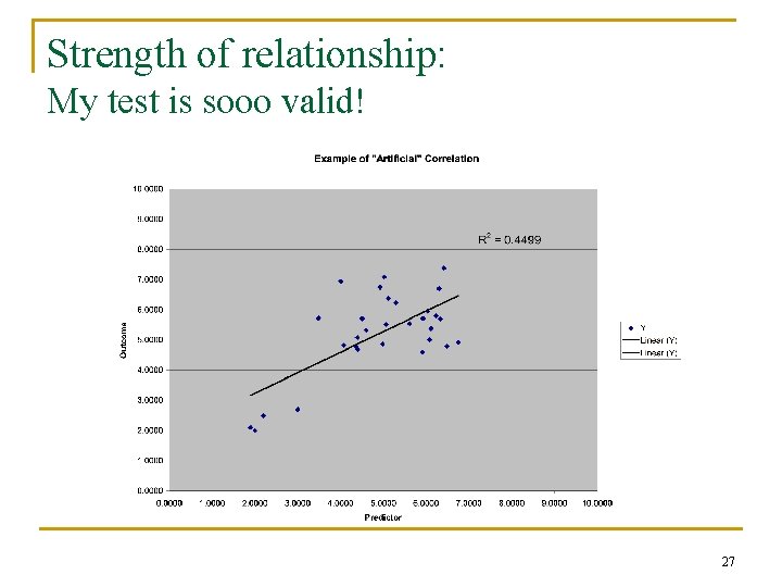 Strength of relationship: My test is sooo valid! 27 Strength of relationship: My test is sooo valid! 27
