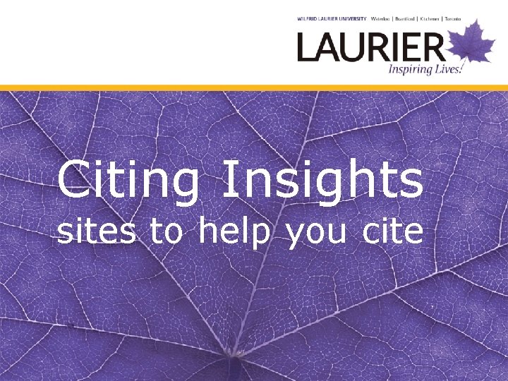 Citing Insights sites to help you cite 