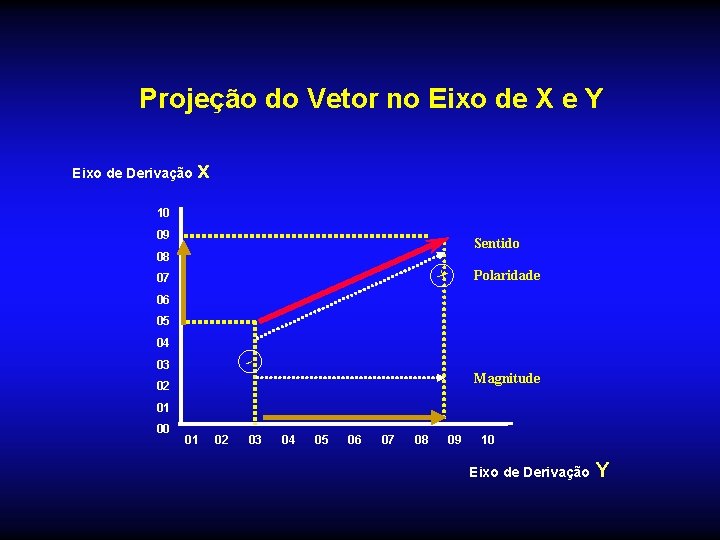 Projeção do Vetor no Eixo de X e Y Eixo de Derivação x 10