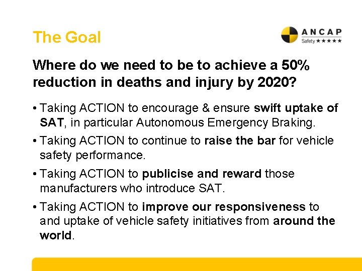 The Goal Where do we need to be to achieve a 50% reduction in