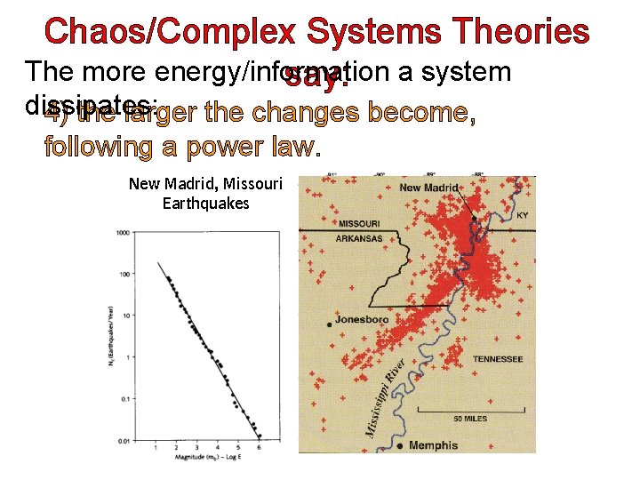 Chaos/Complex Systems Theories The more energy/information say: a system dissipates: 4) the larger the