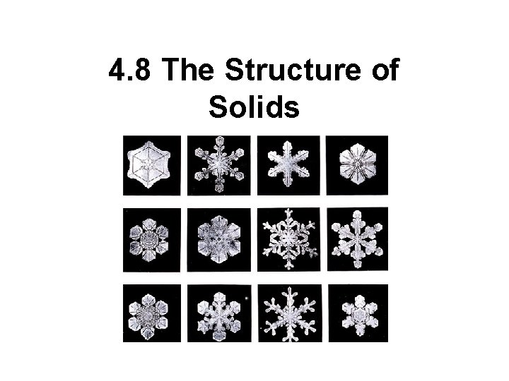 4. 8 The Structure of Solids 