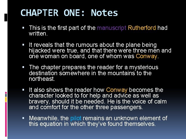 CHAPTER ONE: Notes This is the first part of the manuscript Rutherford had written.