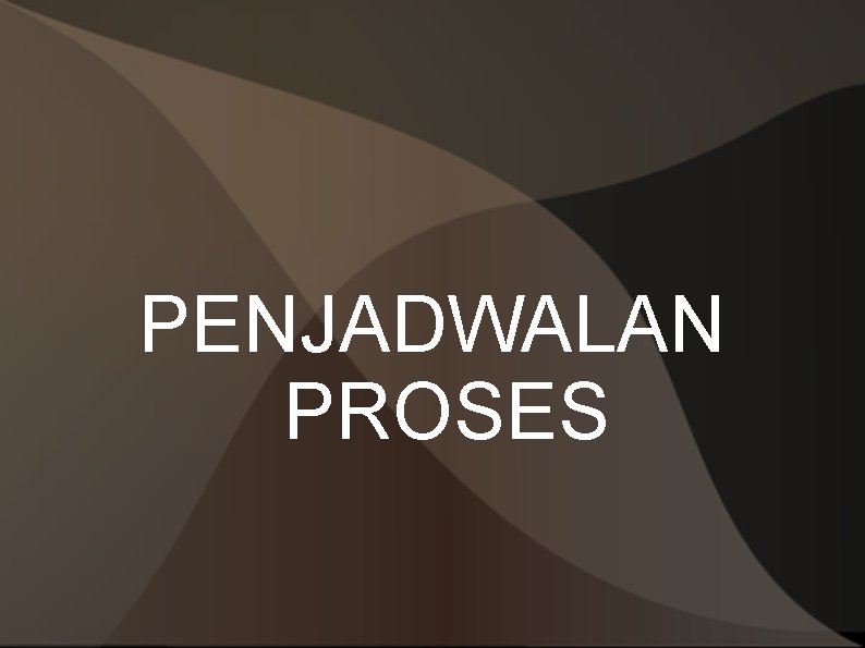 PENJADWALAN PROSES 