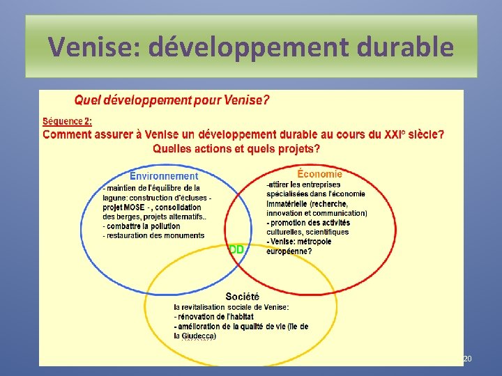 Venise: développement durable 20 