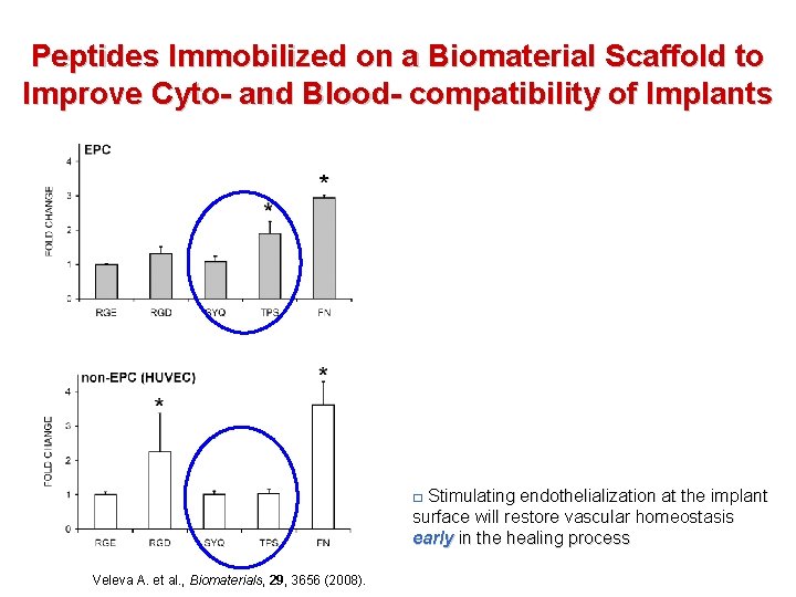 Peptides Immobilized on a Biomaterial Scaffold to Improve Cyto- and Blood- compatibility of Implants