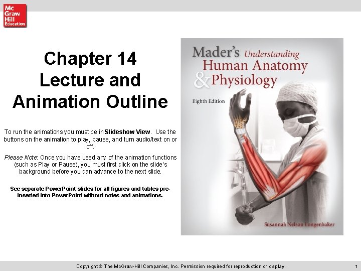 Chapter 14 Lecture and Animation Outline To run