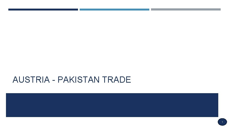 AUSTRIA - PAKISTAN TRADE 1 